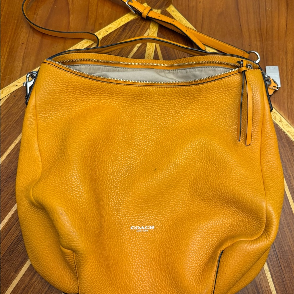 Coach Orange Leather Shoulder Bag